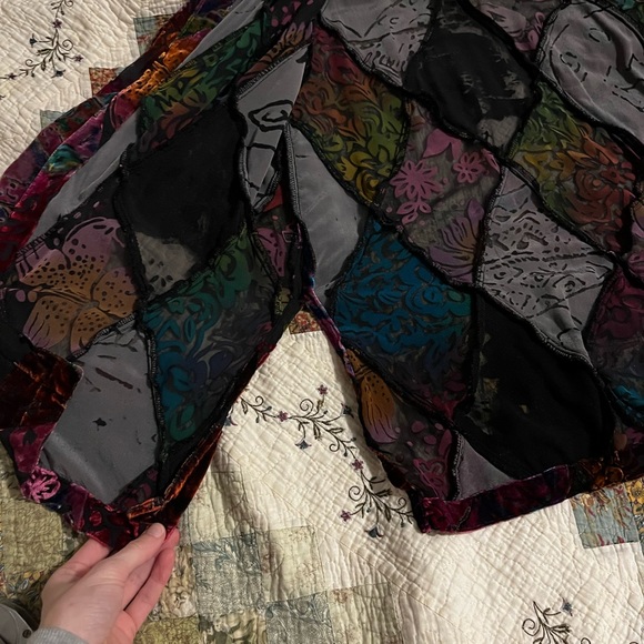 Vintage mesh/velvet button shirt - Picture 11 of 12